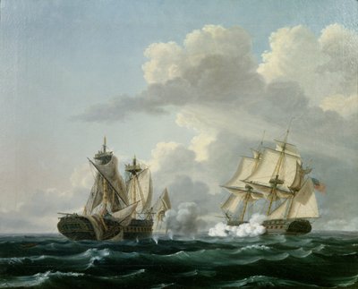 The USS United States and the HMS Macedonian, 25th October 1812 by Thomas Birch